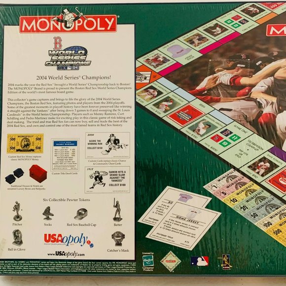 Vintage Monopoly Red Sox Edition Board Game World Series Champions New Sealed - Picture 6 of 7